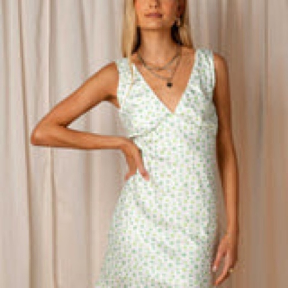 Peppermayo Audrey Vintage Slip Dress - Green Wild Poppies